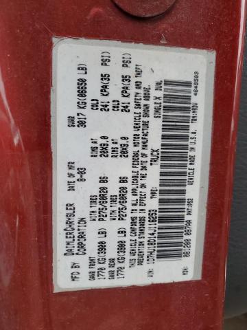 1D7HU18D14J116253 - 2004 DODGE RAM 1500 ST BURGUNDY photo 12