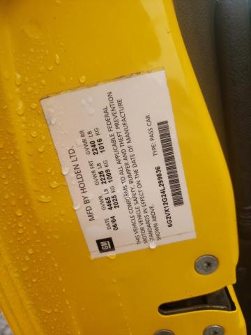 6G2VX12G24L299536 - 2004 PONTIAC GTO YELLOW photo 12