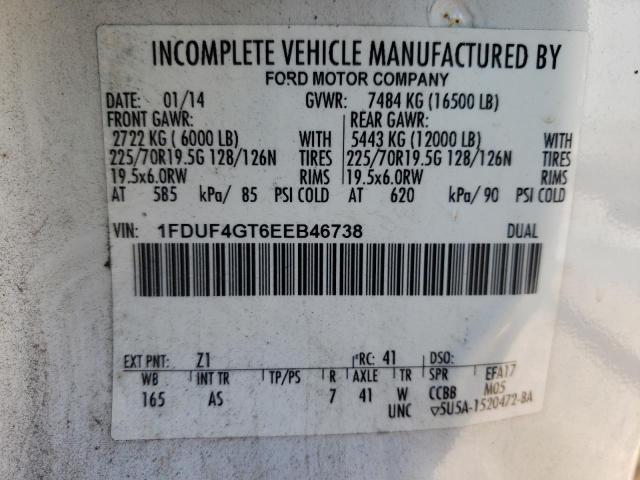 1FDUF4GT6EEB46738 - 2014 FORD F450 SUPER DUTY WHITE photo 13