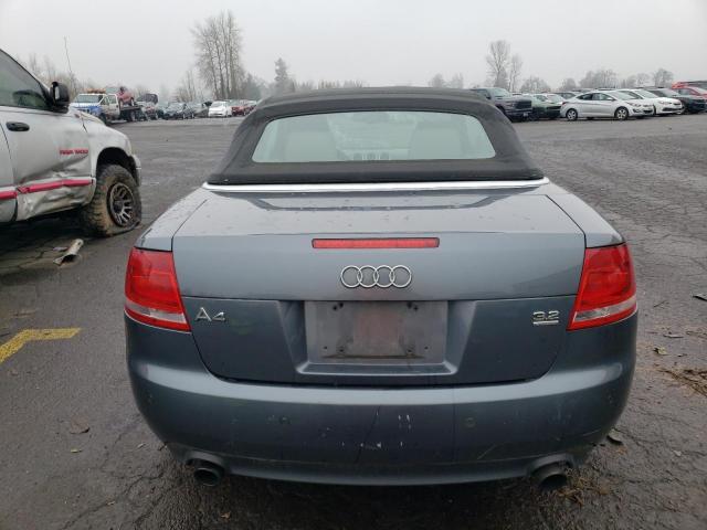 WAUDH48H78K000263 - 2008 AUDI A4 3.2 CABRIOLET QUATTRO BLUE photo 6