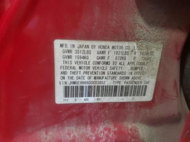 JHMGE8H66DC003852 - 2013 HONDA FIT SPORT 红色 照片 13