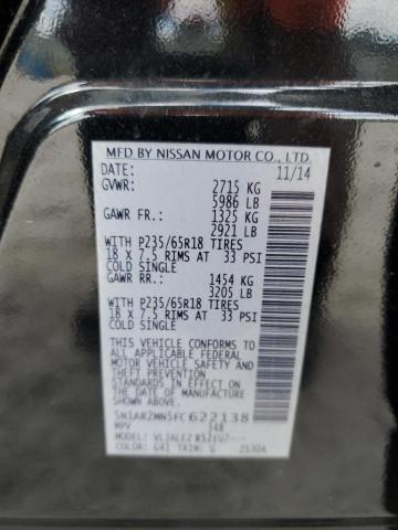 5N1AR2MN5FC622138 - 2015 NISSAN PATHFINDER S 黑色 照片 13