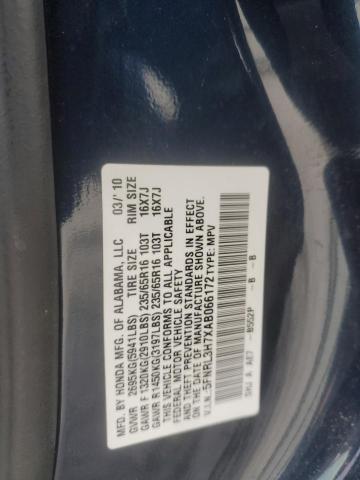 5FNRL3H7XAB066172 - 2010 HONDA ODYSSEY EXL BLUE photo 14