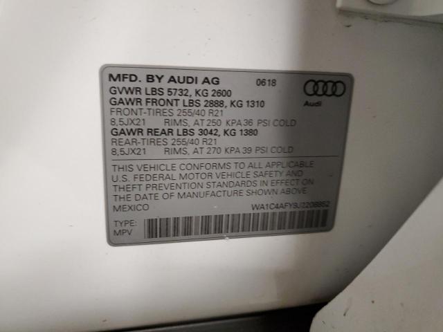 WA1C4AFY9J2208852 - 2018 AUDI SQ5 PRESTIGE WHITE photo 13