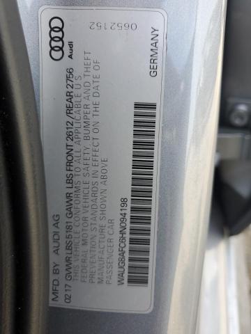 WAUG8AFC6HN094198 - 2017 AUDI A6 PREMIUM PLUS SILVER photo 13