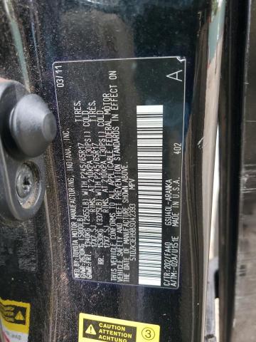 5TDZK3EH9BS042393 - 2011 TOYOTA HIGHLANDER BASE Czarny zdjęcie 13