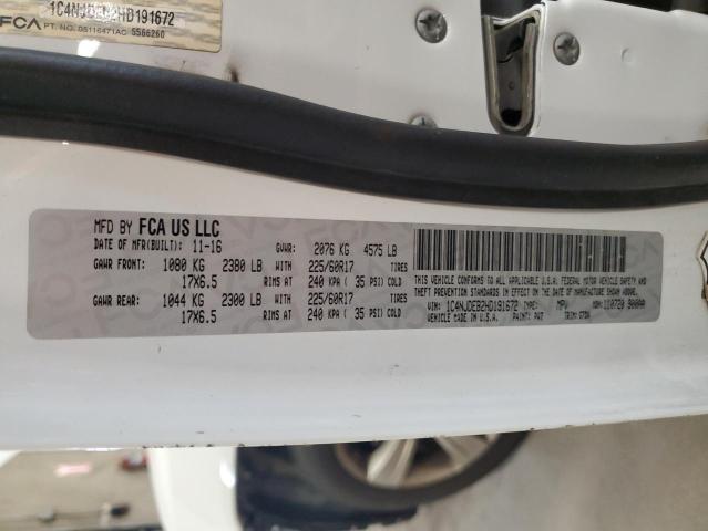 1C4NJDEB2HD191672 - 2017 JEEP COMPASS LATITUDE 白色 照片 14