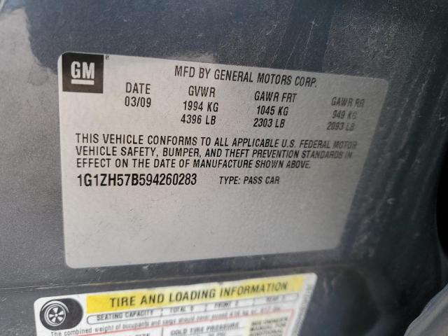 1G1ZH57B594260283 - 2009 CHEVROLET MALIBU 1LT Grau Foto 12