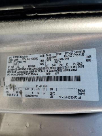 1FMCU9G97GUC56645 - 2016 FORD ESCAPE SE SILVER photo 13