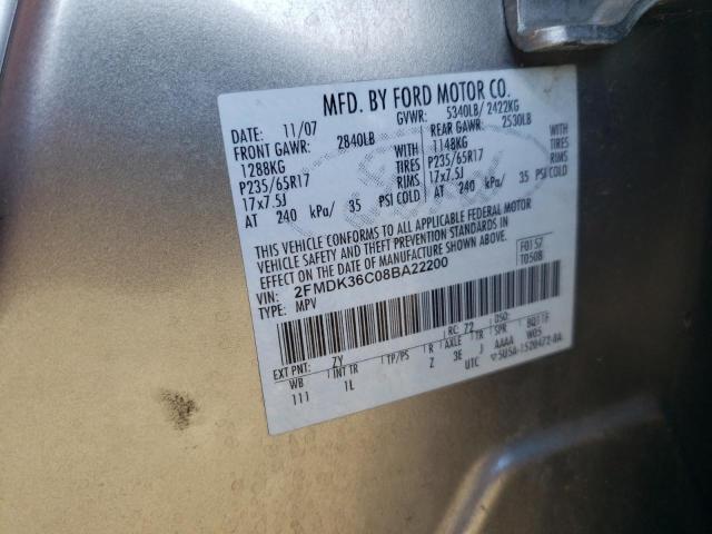 2FMDK36C08BA22200 - 2008 FORD EDGE SE SILVER photo 12