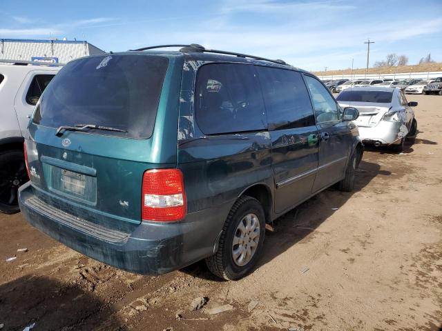 KNDUP132156723764 - 2005 KIA SEDONA EX GREEN photo 3