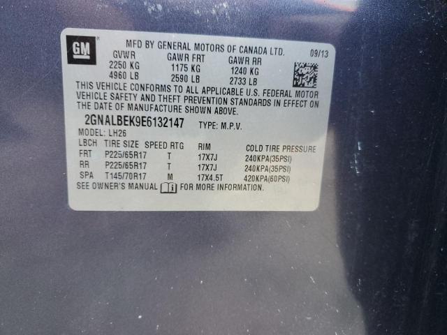 2GNALBEK9E6132147 - 2014 CHEVROLET EQUINOX LT BLUE photo 12