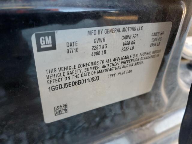 1G6DJ5ED6B0110693 - 2011 CADILLAC CTS PERFORMANCE COLLECTION Черный фото 12