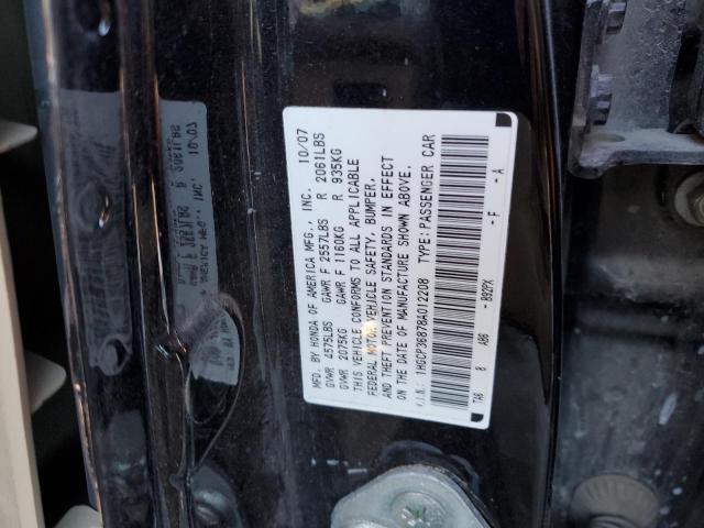 1HGCP36878A012208 - 2008 HONDA ACCORD EXL BLACK photo 12