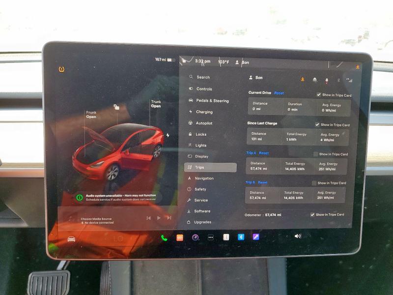 7SAYGDEE9NA019357 - 2022 TESLA MODEL Y 红色 照片 9