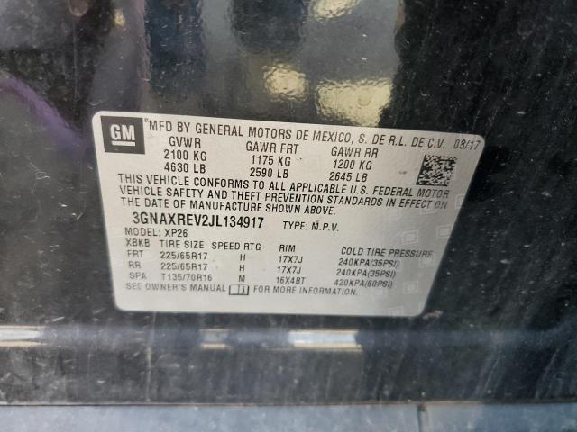 3GNAXREV2JL134917 - 2018 CHEVROLET EQUINOX LS BLACK photo 13