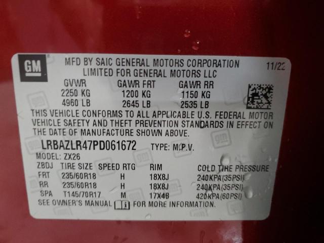 LRBAZLR47PD061672 - 2023 BUICK ENVISION PREFERRED წითელი ფოტო 13