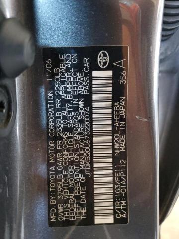 JTDKB20U673220074 - 2007 TOYOTA PRIUS GRAY photo 12