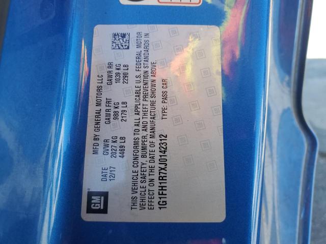 1G1FH1R7XJ0142312 - 2018 CHEVROLET CAMARO SS 蓝色 照片 13