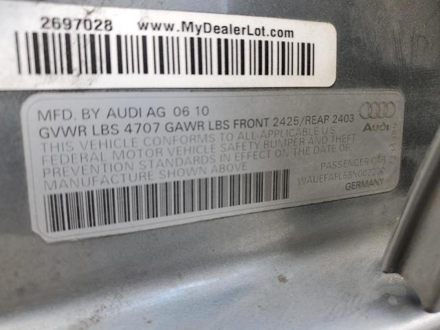 WAUEFAFL5BN002230 - 2011 AUDI A4 PREMIUM PLUS SILVER photo 13