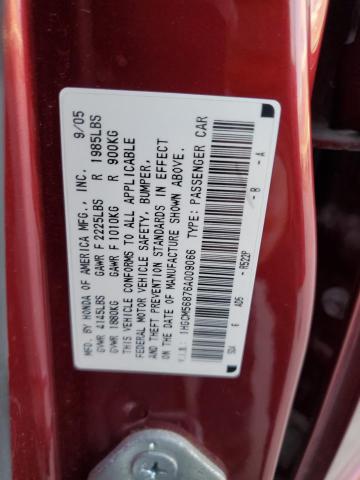 1HGCM56876A009066 - 2006 HONDA ACCORD EX BURGUNDY photo 12