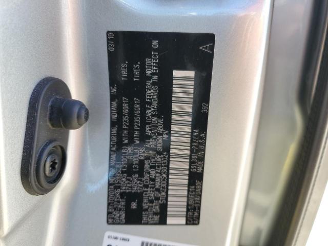 5TDKZ3DC5KS013024 - 2019 TOYOTA SIENNA LE GRAY photo 14