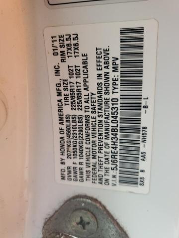 5J6RE4H34BL045310 - 2011 HONDA CR-V LX 白色 照片 14