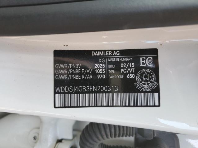 WDDSJ4GB3FN200313 - 2015 MERCEDES-BENZ CLA 250 4MATIC WHITE photo 12
