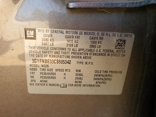 3GYFNBE33CS605342 - 2012 CADILLAC SRX PERFORMANCE COLLECTION ოქროსფერი ფოტო 13