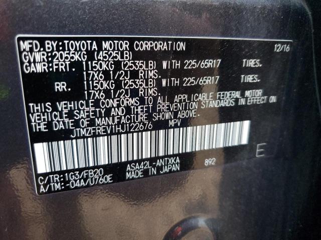 JTMZFREV1HJ122676 - 2017 TOYOTA RAV4 LE GRAY photo 13