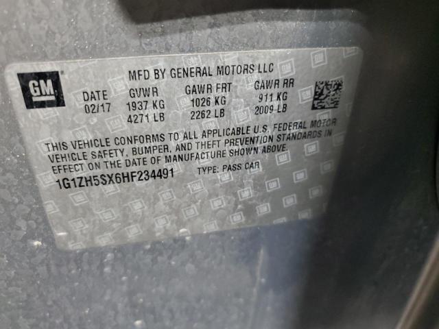 1G1ZH5SX6HF234491 - 2017 CHEVROLET MALIBU PREMIER SILVER photo 12