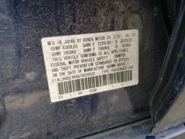 JH4CL96887C020932 - 2007 ACURA TSX BLUE photo 13