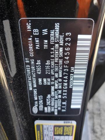 5XXGM4A73FG456233 - 2015 KIA OPTIMA LX BLACK photo 12