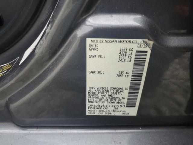 1N4BL4EV8LC148580 - 2020 NISSAN ALTIMA SL GRAY photo 12