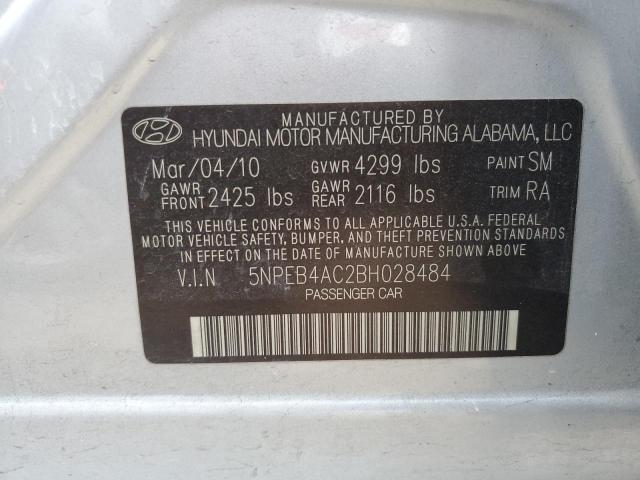 5NPEB4AC2BH028484 - 2011 HYUNDAI SONATA GLS SILVER photo 13