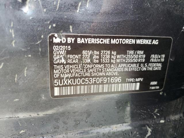 5UXKU0C53F0F91696 - 2015 BMW X6 SDRIVE35I BLACK photo 13