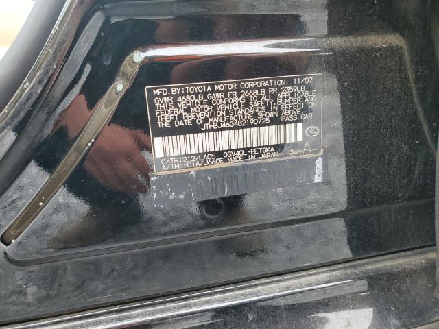 JTHBJ46G482190725 - 2008 LEXUS ES 350 BLACK photo 12