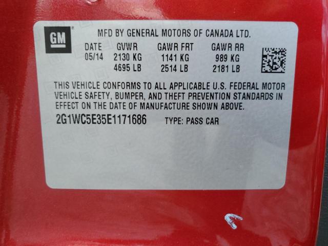 2G1WC5E35E1171686 - 2014 CHEVROLET IMPALA LIM LTZ RED photo 12