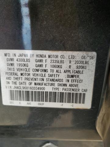 JH4CL96816C034900 - 2006 ACURA TSX BLACK photo 13