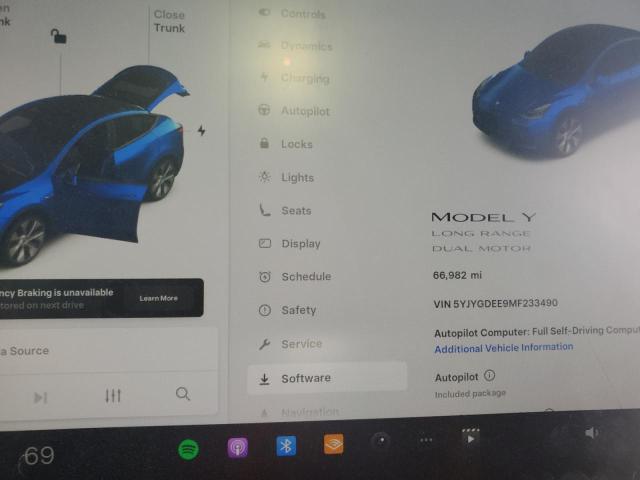 5YJYGDEE9MF233490 - 2021 TESLA MODEL Y Көк фото 9