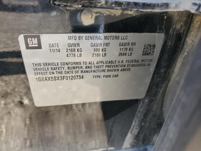 1G6AX5SX3F0120734 - 2015 CADILLAC CTS LUXURY COLLECTION 黑色 照片 12