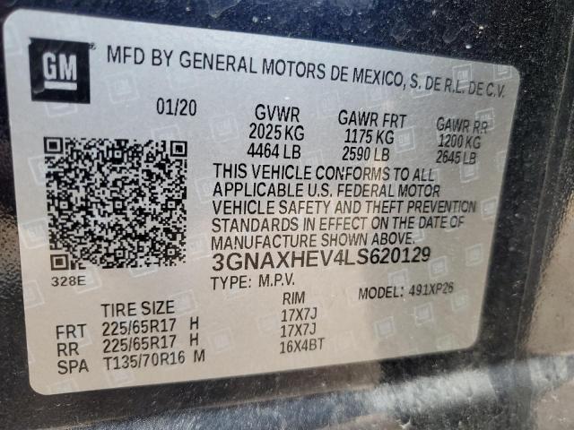 3GNAXHEV4LS620129 - 2020 CHEVROLET EQUINOX LS BLUE photo 13