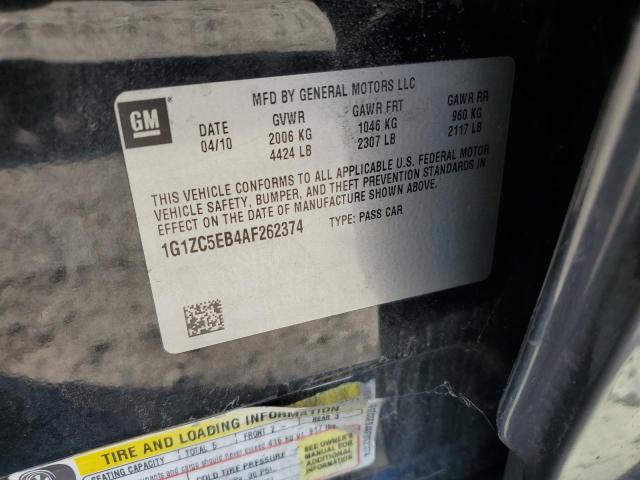 1G1ZC5EB4AF262374 - 2010 CHEVROLET MALIBU 1LT 黑色 照片 12