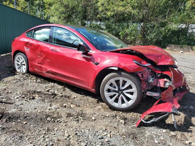 5YJ3E1EA1NF185853 - 2022 TESLA MODEL 3 Rojo foto 4