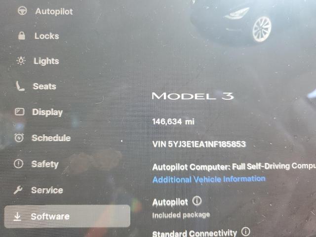 5YJ3E1EA1NF185853 - 2022 TESLA MODEL 3 Rojo foto 9