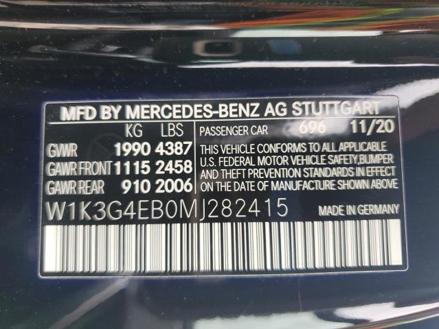 W1K3G4EB0MJ282415 - 2021 MERCEDES-BENZ A 220 BLACK photo 12