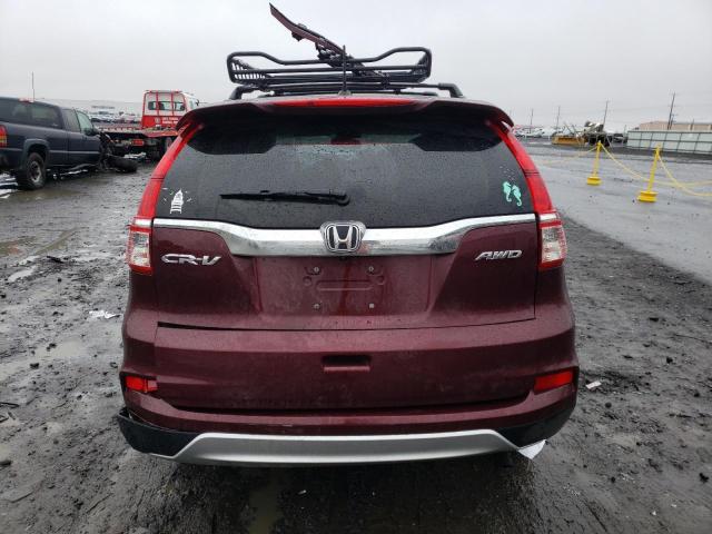 2HKRM4H75FH703027 - 2015 HONDA CR-V EXL MAROON photo 6