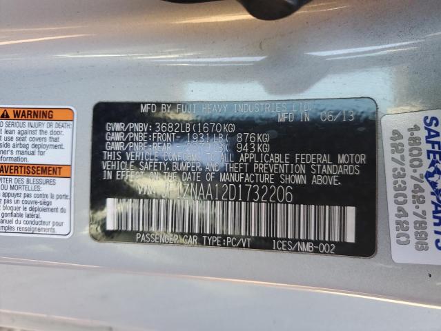 JF1ZNAA12D1732206 - 2013 TOYOTA SCION FR-S 银色 照片 12