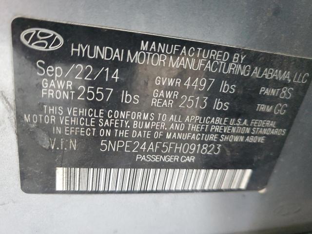 5NPE24AF5FH091823 - 2015 HYUNDAI SONATA SE SILVER photo 12