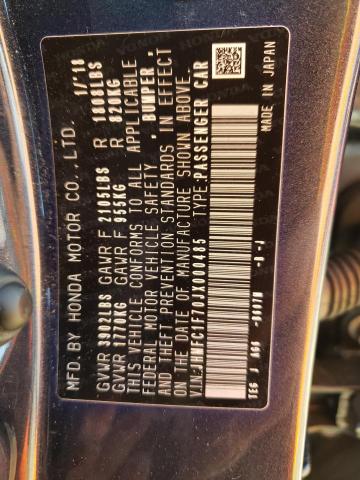 JHMFC1F70JX000485 - 2018 HONDA CIVIC EXL შავი ფოტო 13